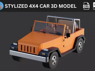 Stylized 4x4 Car 3D Model 3D model