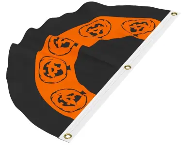 Halloween Pumpkins Bunting Flag Banner 3D model