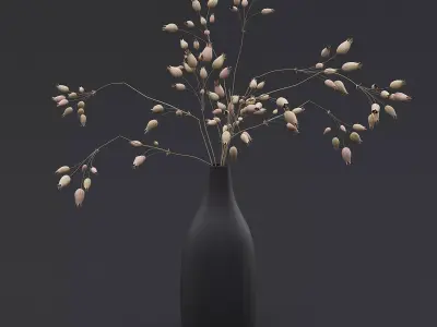 3D Dried Grass Flowers II 3D model