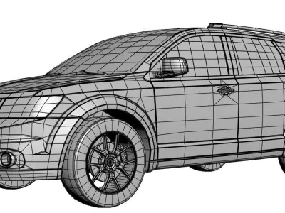 Full sized red SUV  3D model