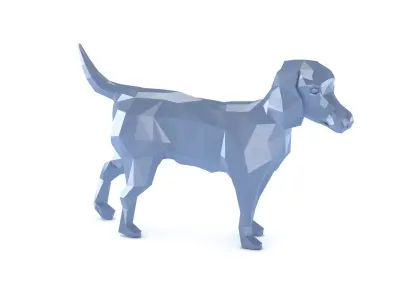 Low Poly Beagle Dog 3D model