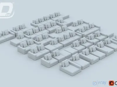 Paskel Sofa Modular Set 3D model