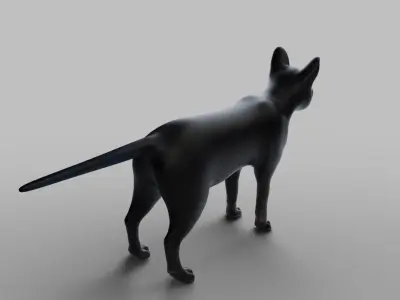 Cat Black NO Rigged in Blender  Low-poly 3D model
