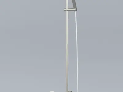 wall shower faucet Low-poly 3D model