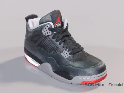 Nike Air Jordan 4 Low-poly 3D model