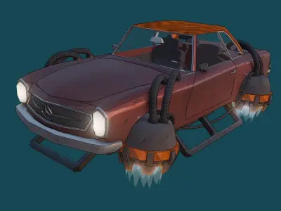 Mercedes Benz SL-280 DiselPunk Low-poly 3D model