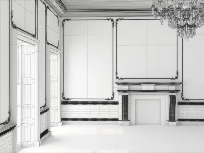 Classic Interior Hall  3D model