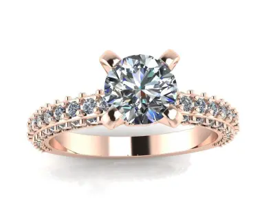 Diamonds ring 3D print model 3D print model