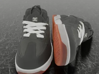 DC LEGACY 3D SHOES - BROWN - BLACK Low-poly 3D model