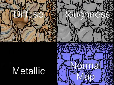 Layered Sedimentary Rock Model Pack Low-poly 3D model
