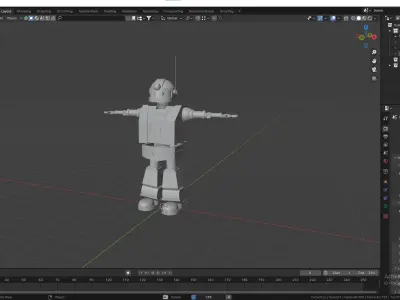 rusted robot 3d model Free low-poly 3D model