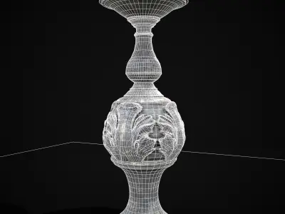 Floral Garden Bird Feeder Decoration Low-poly 3D model