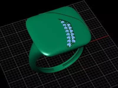 Luxury enamel and jewelry women ring 3D print model