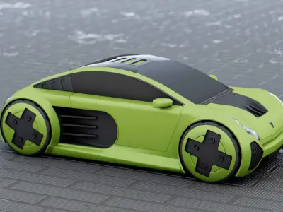 CONCEPT ELECTRIC  VEHICLE RIGGED 3D model