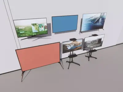 3D Model Modern TV Display Setup Low-poly 3D model