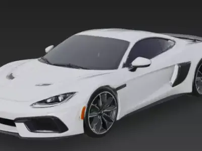 White Ferrari Inspired Sport Car 3D Model Game Ready 3D model