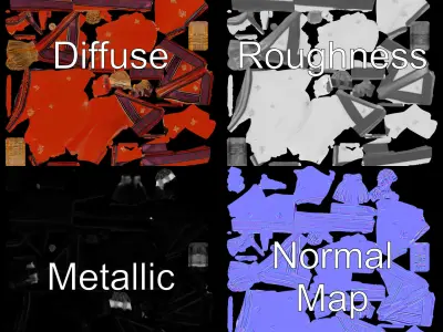 Decorative Hanging Banner with Tassels Model Pack Low-poly 3D model