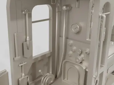 Train  old  Steam with working pistons- Low-poly 3D models  Low-poly 3D model
