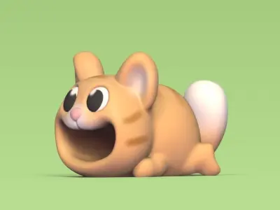 Cat Smile Pot 3D print model