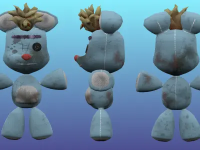 Teddy Bear Old Cartoon 3D model