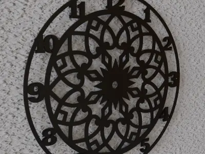 mandala 7 wall clock 3D print model