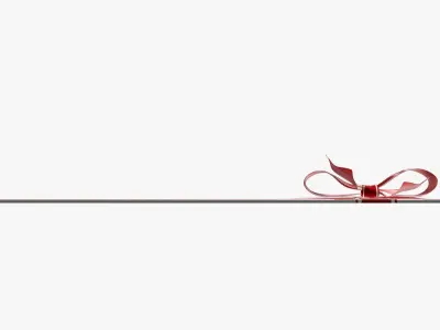 Gift card with ribbon Christmas 02 3D model