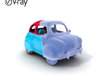 Vintage Compact Car D Model Pack Low-poly 3D model