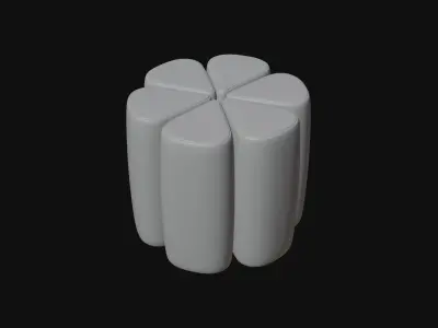 Flower Poufs 02 3D model
