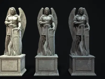 Archangel Statue PBR   Low-poly 3D model
