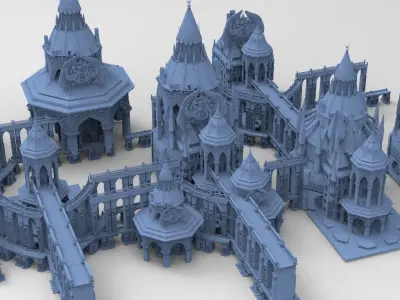 Steampunk Medieval Tower Grand Towers collection 3 3D model