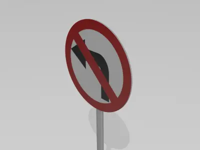 Left turn prohibited 3D model
