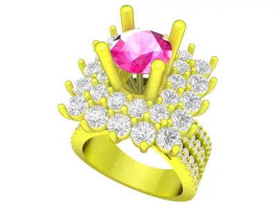 A7704 Luxury Hongkong Diamond Fashion Women Ring 3D print model
