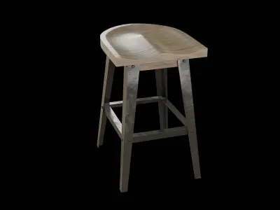 Bar Chair 03 Low-poly 3D model