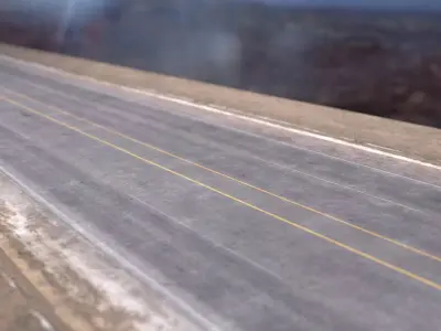  Desert road low poly - complete scene Low-poly 3D model