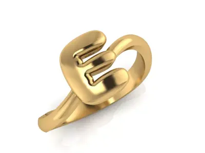 E alphabet baypass ring 3D print model