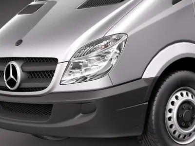  Mercedes Sprinter II Van Short High 3D model