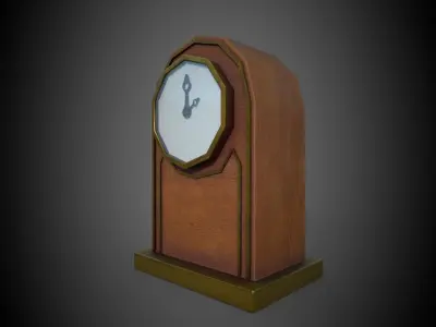 Clock gold Low-poly 3D model