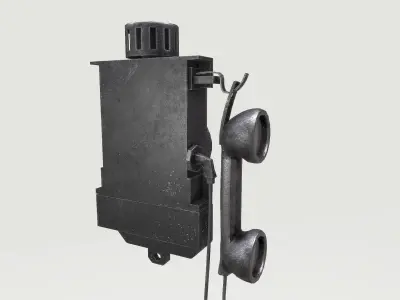 Dirty Black Old Phone  Low-poly 3D model