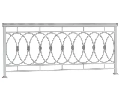 Classic Modern Forged Fence 3D model
