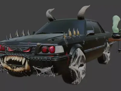Demonic Halloween Car 3D print model