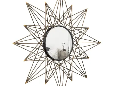 Hair Geometric Sunburst Wall Mounted Mirror W000330644 3D model