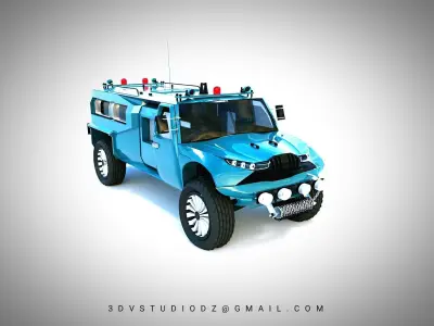 TERMINATOR concept truck Low-poly 3D model