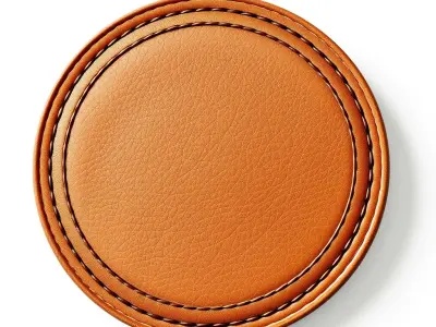 Leather Coaster Model Pack with HighResolution Textures Low-poly 3D model