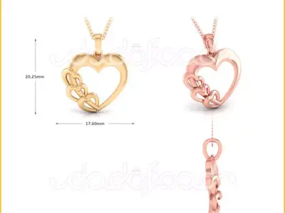 light weight yellow gold diamond pendent -DOC-P8233 3D print model