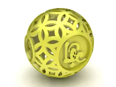 Luxury Hollow Filigree Sphere Bead Jewelry 3D Model 4030 3D print model