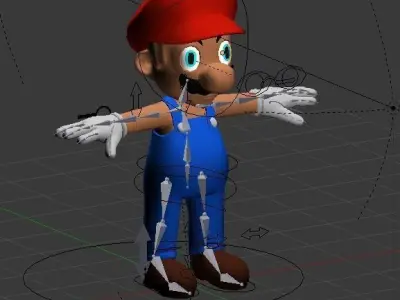 Mario rigid model Free low-poly 3D model