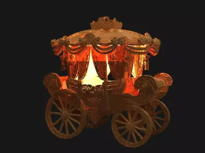 Chinese ancient  carriage   Low-poly 3D model