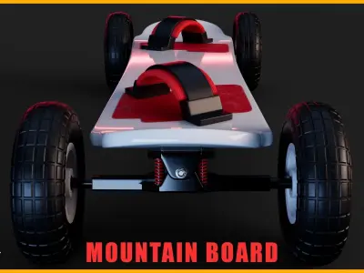 Mountainboard Skateboard 3D model