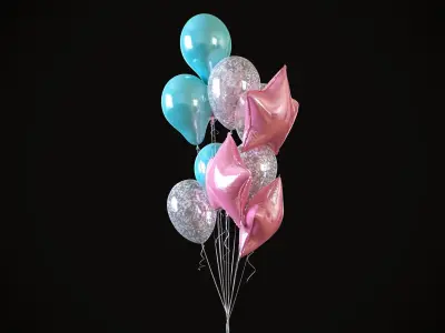 Helium balloons 3D model
