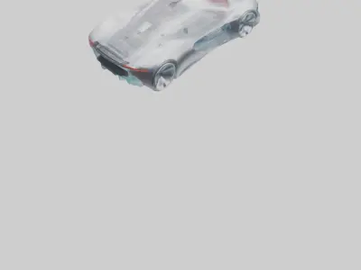 Concept Car with Transparent Bodywork model 3D model